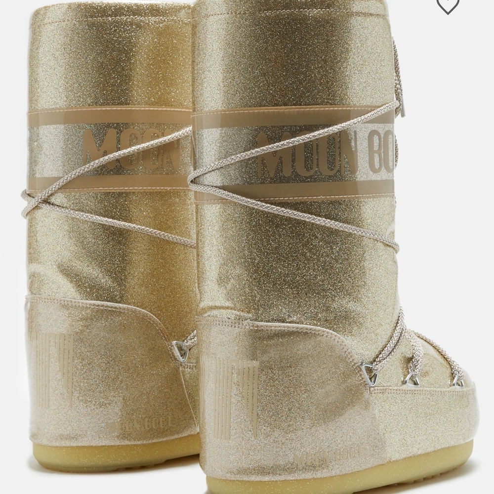 NEW moon boot icon glitter gold